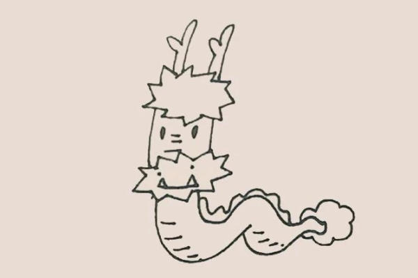 Simple drawing cartoon dragon