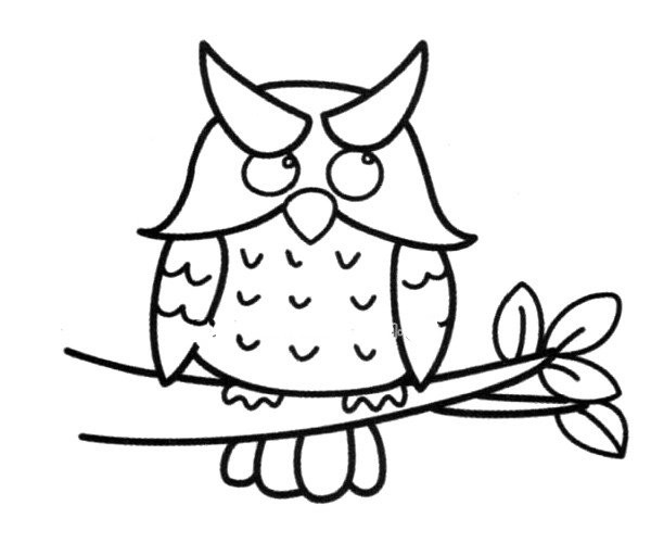 Simple drawing of owl