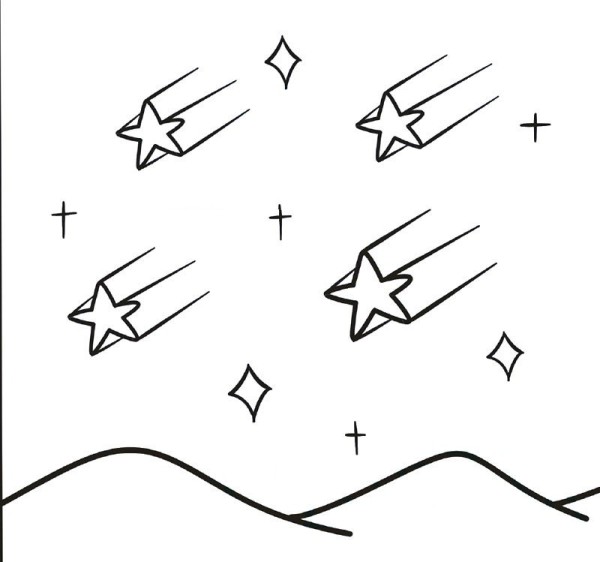 Meteor shower simple strokes picture