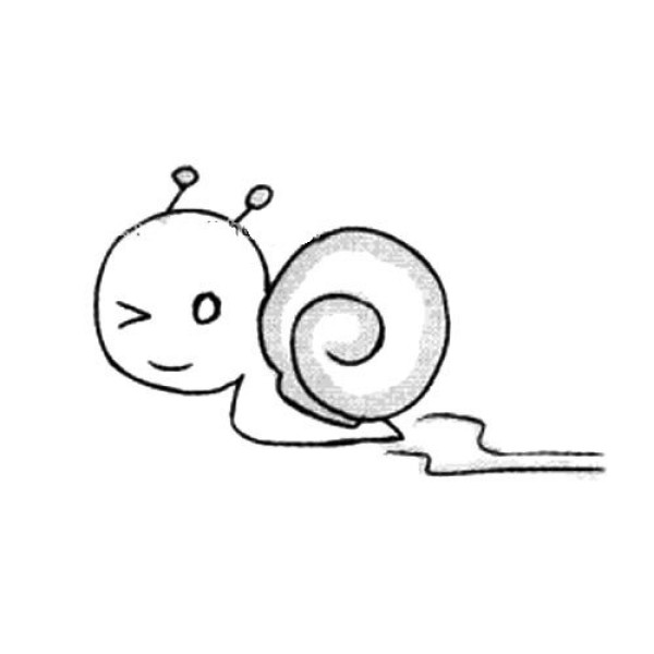 Cute cartoon snail simple drawing picture