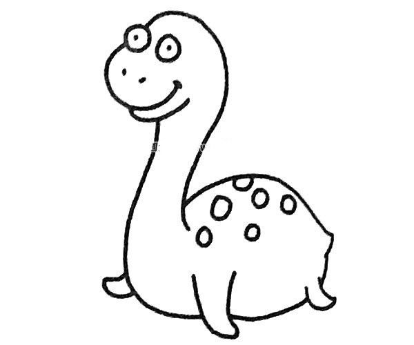 Draw a cute little dinosaur in four steps