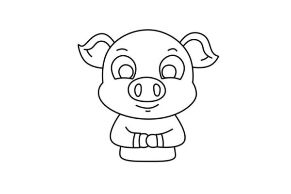 How to draw piggy greetings to the New Year