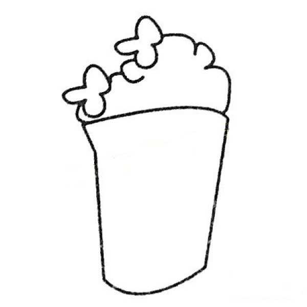 Complete collection of popcorn simple strokes and drawing steps