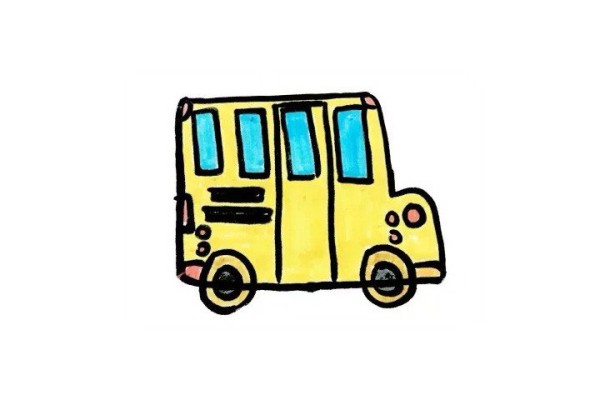 How to draw a school bus in simple strokes