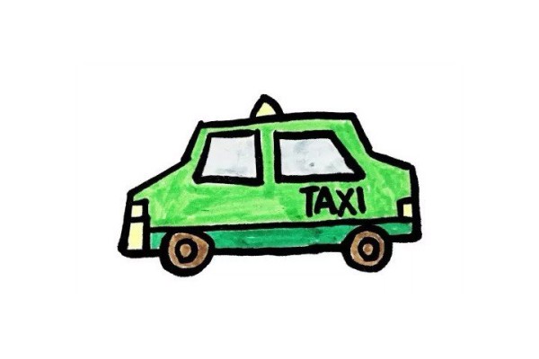 How to draw a taxi with simple strokes