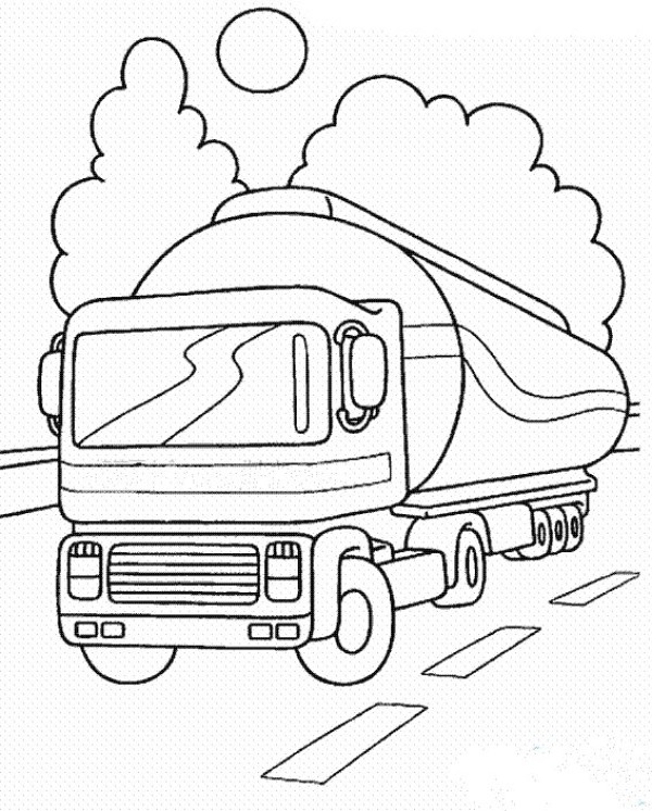 Simple drawing of oil tanker