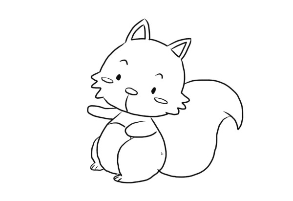 Super cute little squirrel simple strokes