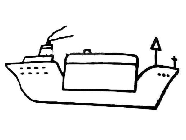 Cargo ship simple drawing picture