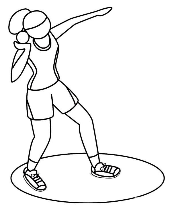 Sports simple drawing of shot put