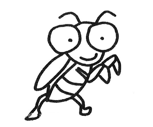 A set of cartoon mantis simple drawing pictures