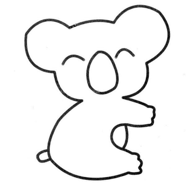 Childrens simple drawing of koala