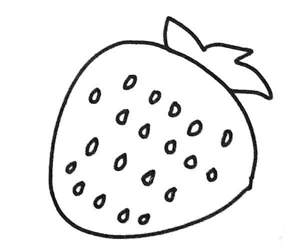 Five simple drawing pictures of strawberries