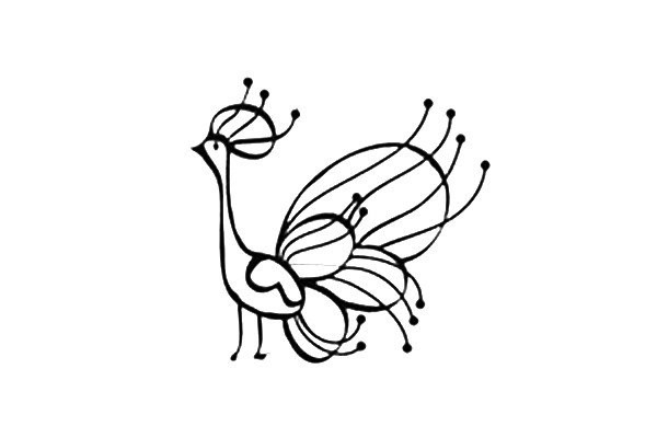 Simple drawing of peacock