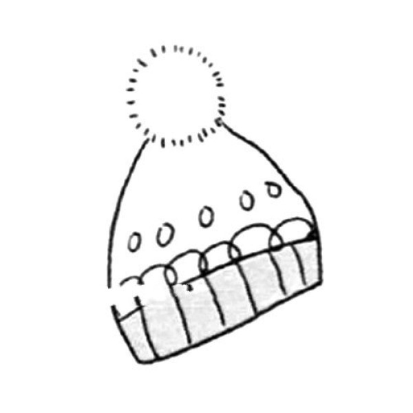 Winter elements simple drawing hat