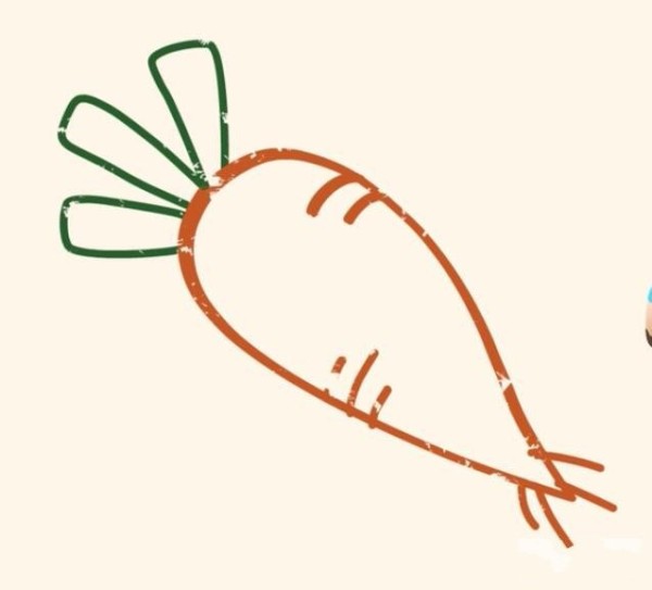 Magical simple drawing carrot