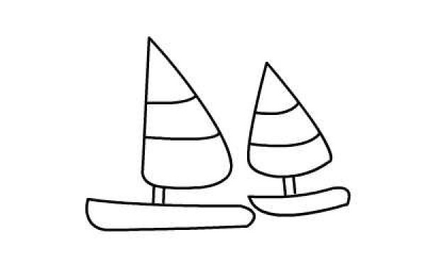 How to draw a sailboat for children with simple strokes