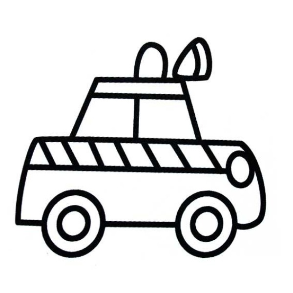 Childrens simple drawing of police car picture