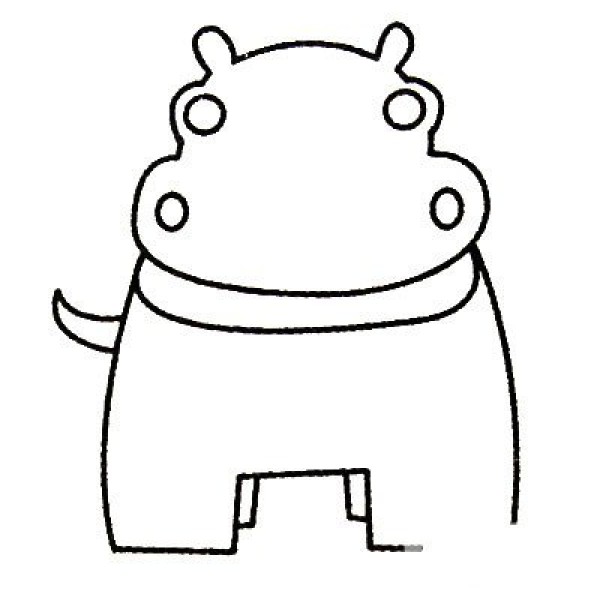 Complete collection of hippopotamus simple strokes and drawing steps