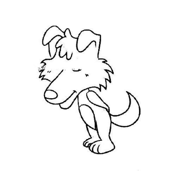 Cartoon little wolf simple drawing picture