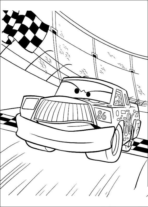 Cars simple drawing on the track