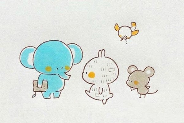 Simple drawing of cute animals