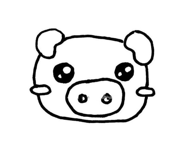 Cute pig simple drawing