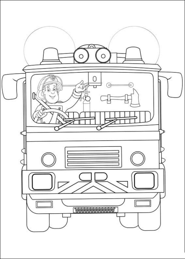 Simple drawing of fire truck front