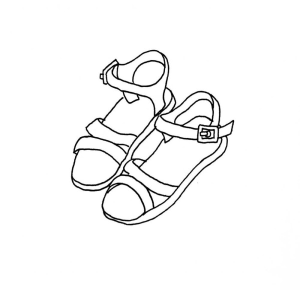 Simple line drawing of shoes