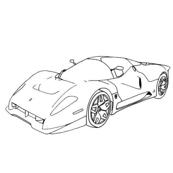 Three simple drawing pictures of sports cars