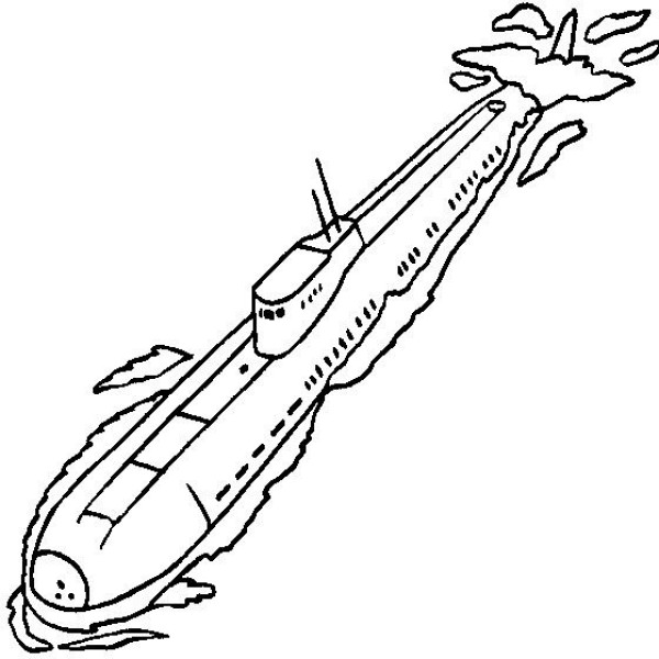 Simple drawing of submarine Simple drawing picture of Charlie class submarine