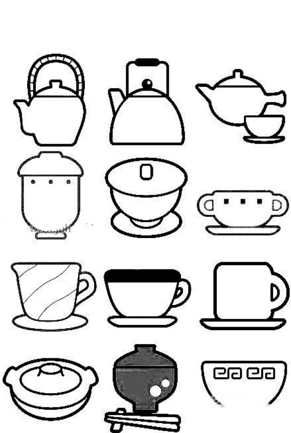 Complete collection of simple strokes of kitchen utensils