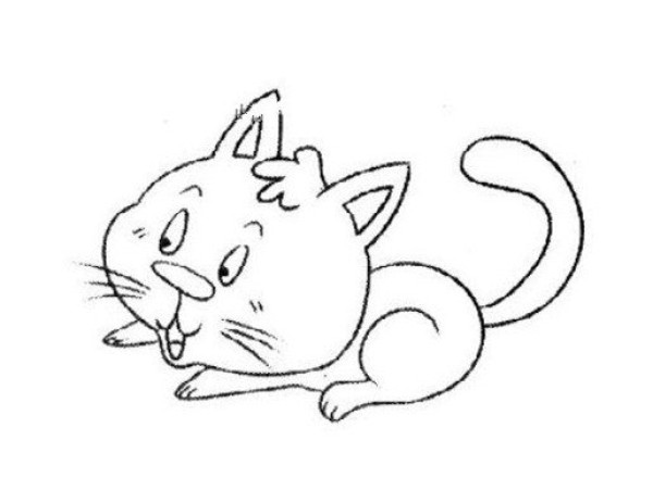 Kitten simple drawing pictures