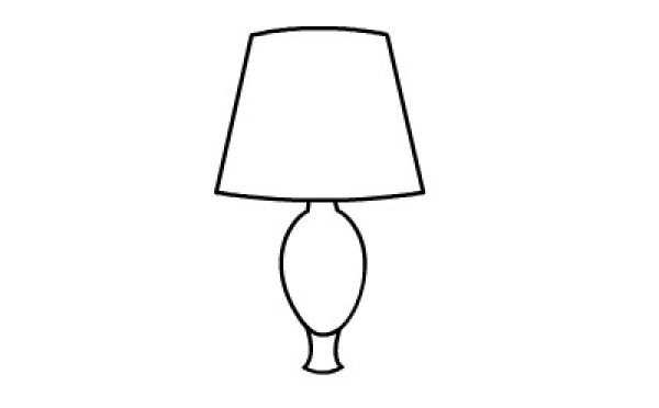 How to draw table lamp with simple strokes for children