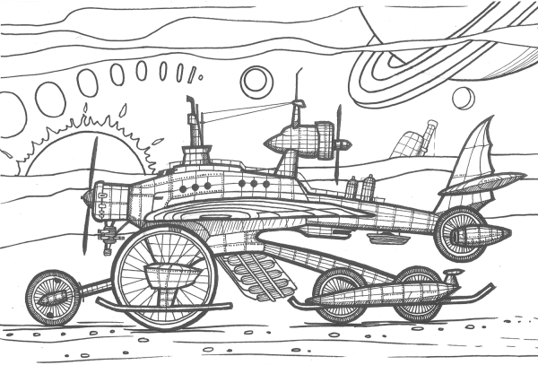 Creative transportation space patrol car