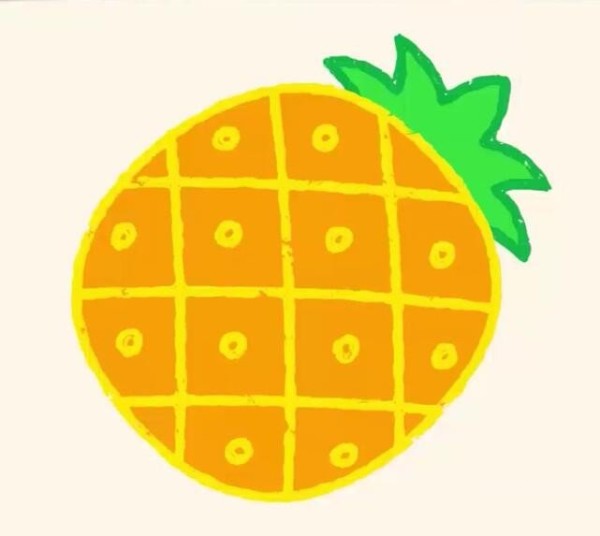 Magic simple drawing pineapple