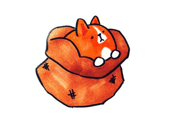 Cute fat corgi simple strokes picture