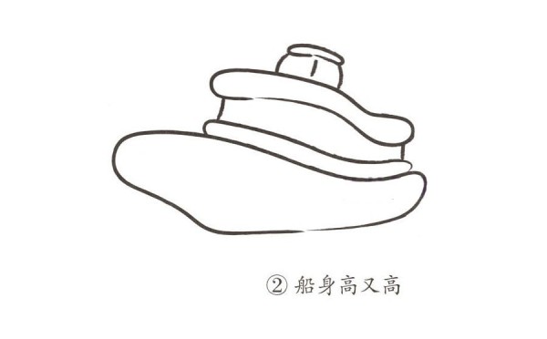 Childrens simple drawing cartoon ship