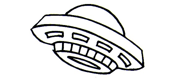 Explore space spaceship simple drawing