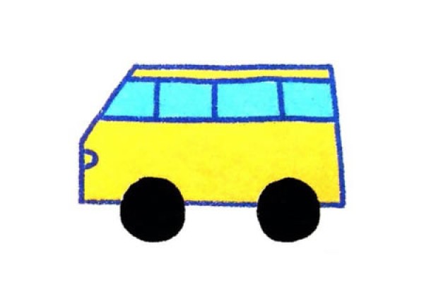 Use simple geometric figures to draw a van