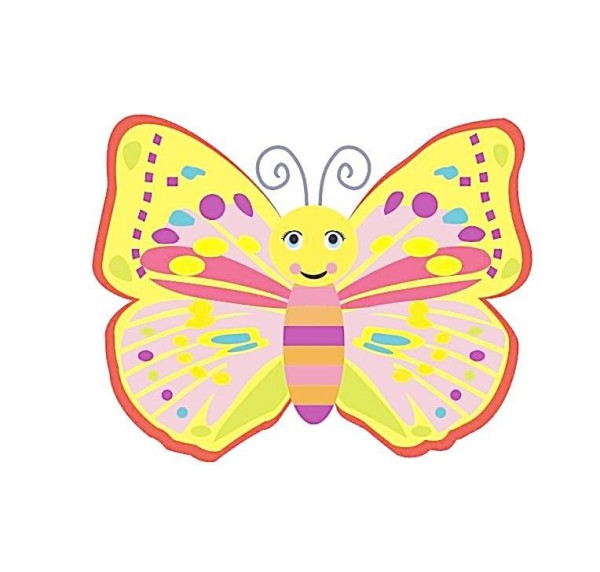 Simple strokes of colorful butterflies