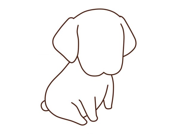 Draw a cute beagle with simple strokes