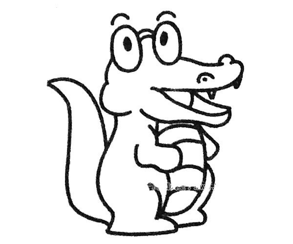 Learn to draw a cartoon crocodile in four steps