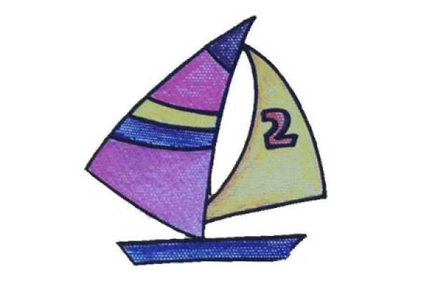 Elementary simple drawing sailboat