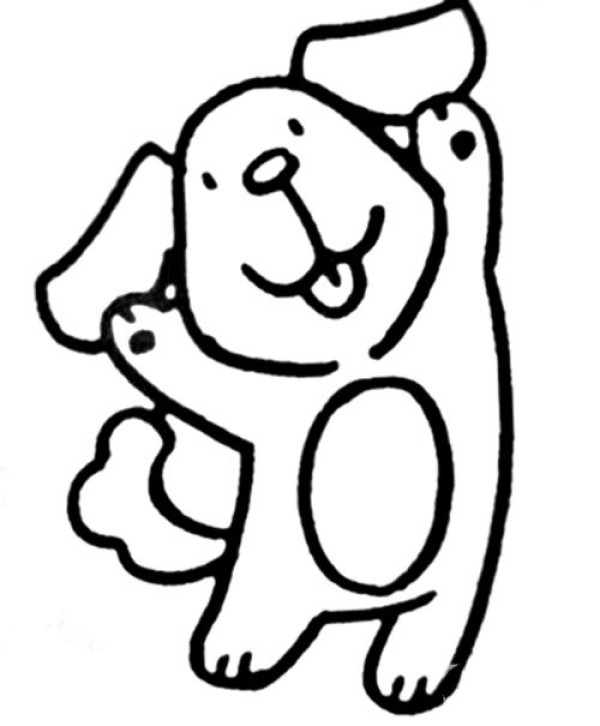 Childrens animal simple drawing cheering puppy