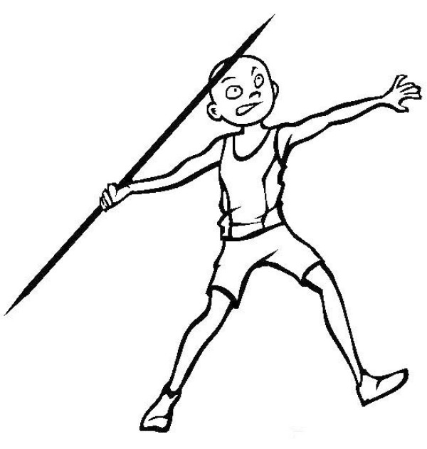 Sports simple drawing of javelin