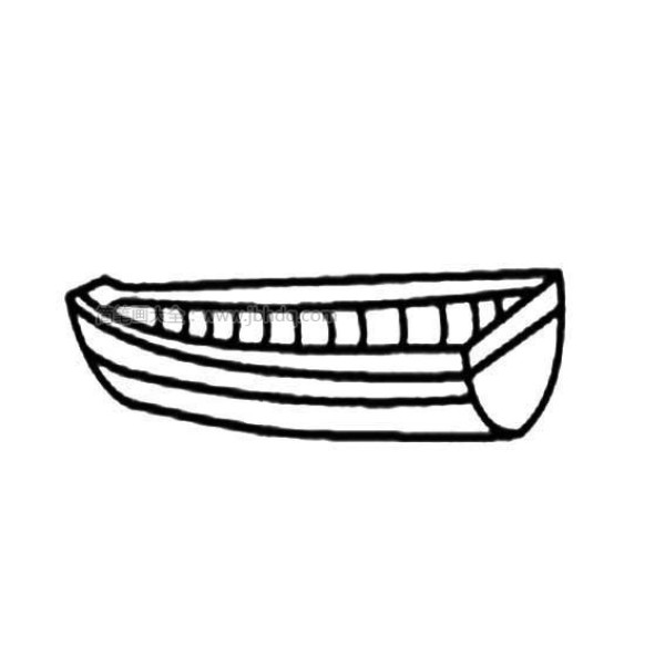 Simple drawing of small wooden boat