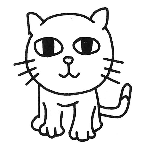 Cute kitten simple drawing pictures