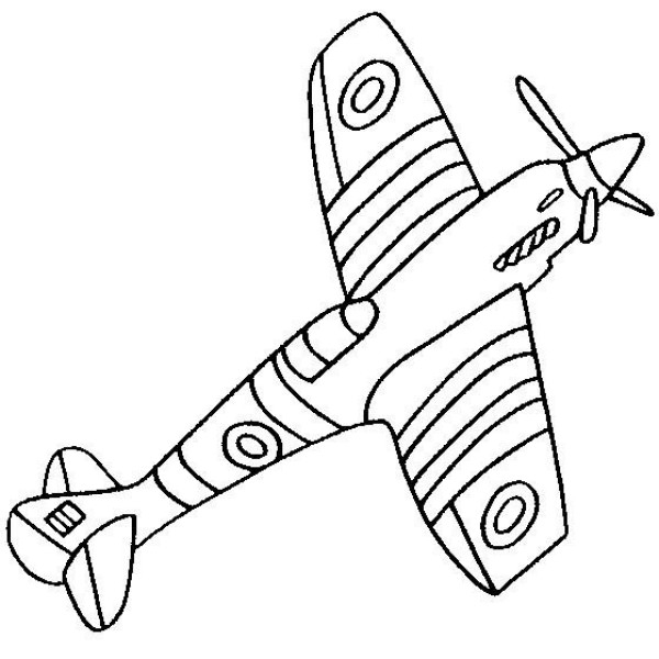 Spitfire fighter simple strokes picture