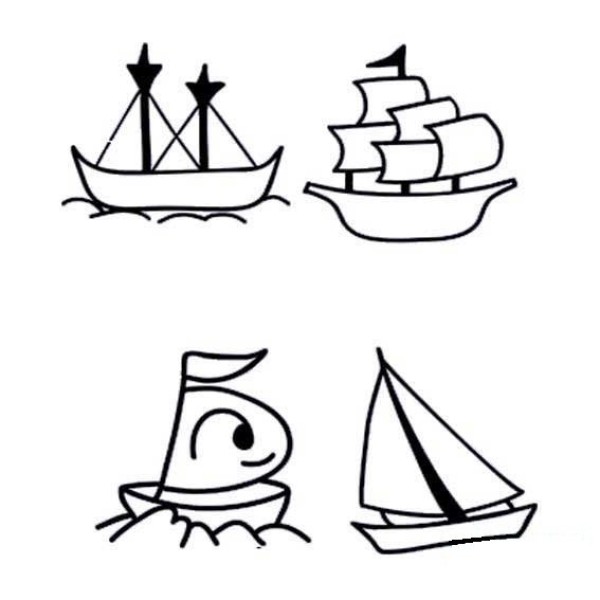 Cartoon sailing boat for children