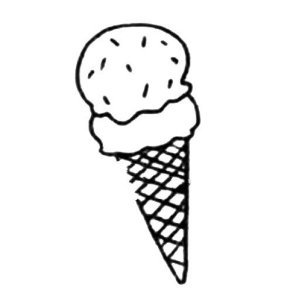 Simple drawing tutorial of ice cream cone